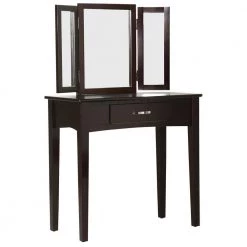 Dalorry 2-Piece Espresso Vanity Set with Drawer (30 in. H X 22 in. W X 16 in. D) by Furniture of America -Furniture of America Sales Store espresso furniture of america makeup vanities idf dk6490 c3 1000