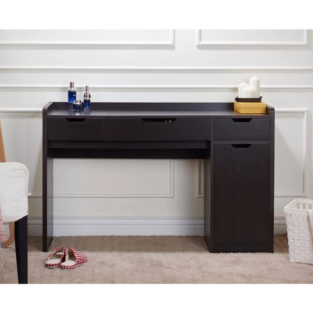 Bailly 2-Piece Espresso Vanity with Mirror by Furniture of America 7 Bailly 2-Piece Espresso Vanity with Mirror by Furniture of America - Image 7