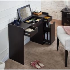 Bailly 2-Piece Espresso Vanity with Mirror by Furniture of America 9 Bailly 2-Piece Espresso Vanity with Mirror by Furniture of America -Furniture of America Sales Store espresso furniture of america makeup vanities ynj 1507c5 40 1000