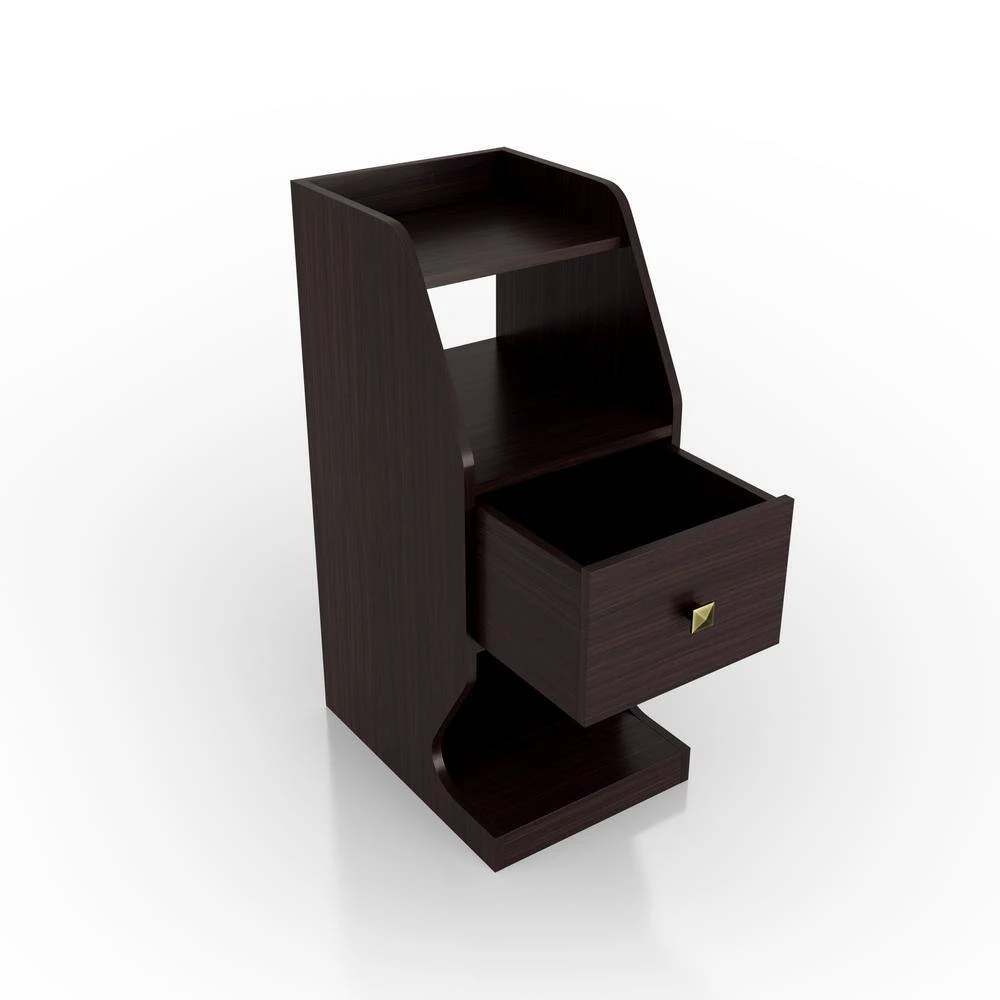 Yountville 1-Drawer Espresso Nightstand (31.5 in. H x 13 in. W x 17.7 in. D) by Furniture of America 4 Yountville 1-Drawer Espresso Nightstand (31.5 in. H x 13 in. W x 17.7 in. D) by Furniture of America - Image 4