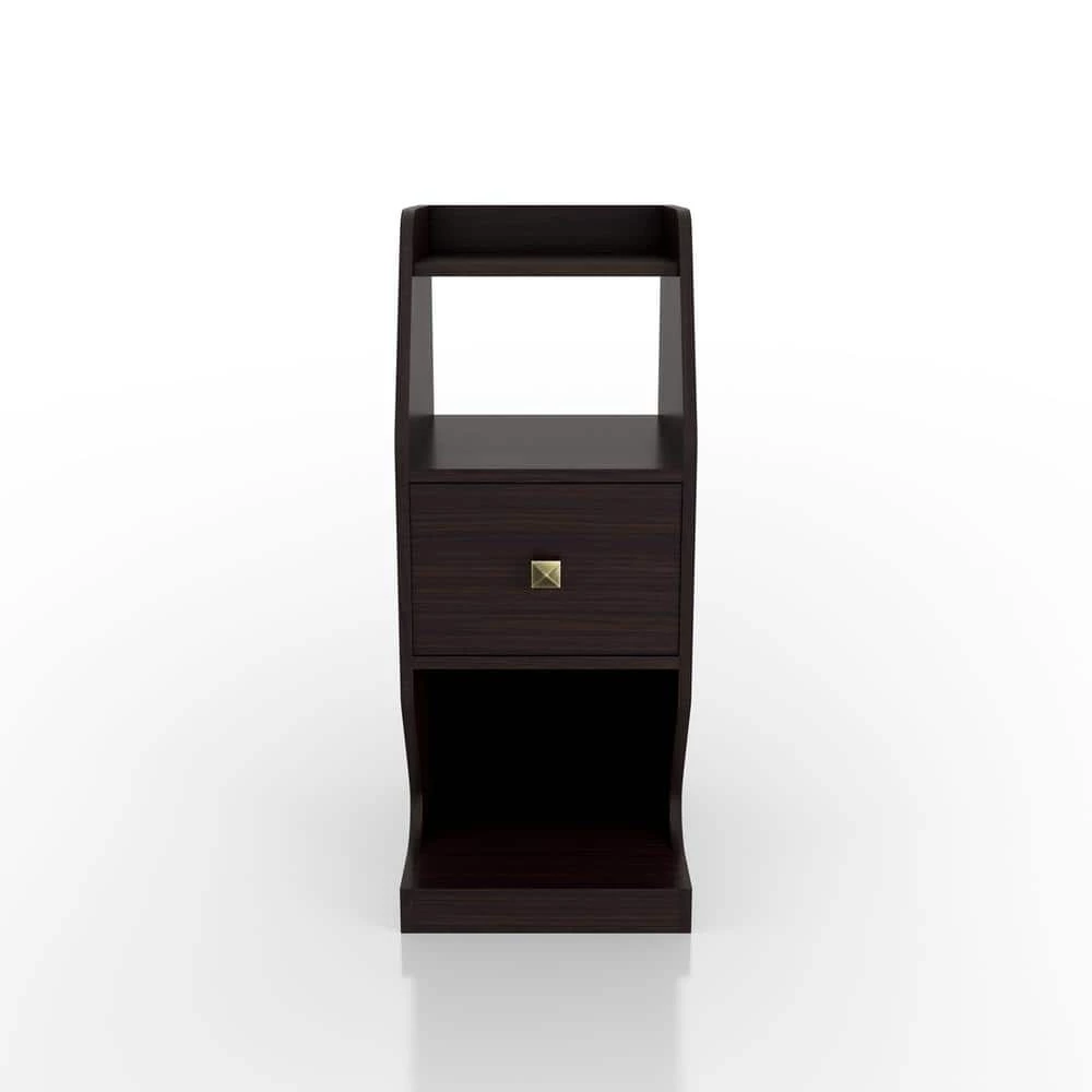 Yountville 1-Drawer Espresso Nightstand (31.5 in. H x 13 in. W x 17.7 in. D) by Furniture of America 1 Yountville 1-Drawer Espresso Nightstand (31.5 in. H x 13 in. W x 17.7 in. D) by Furniture of America