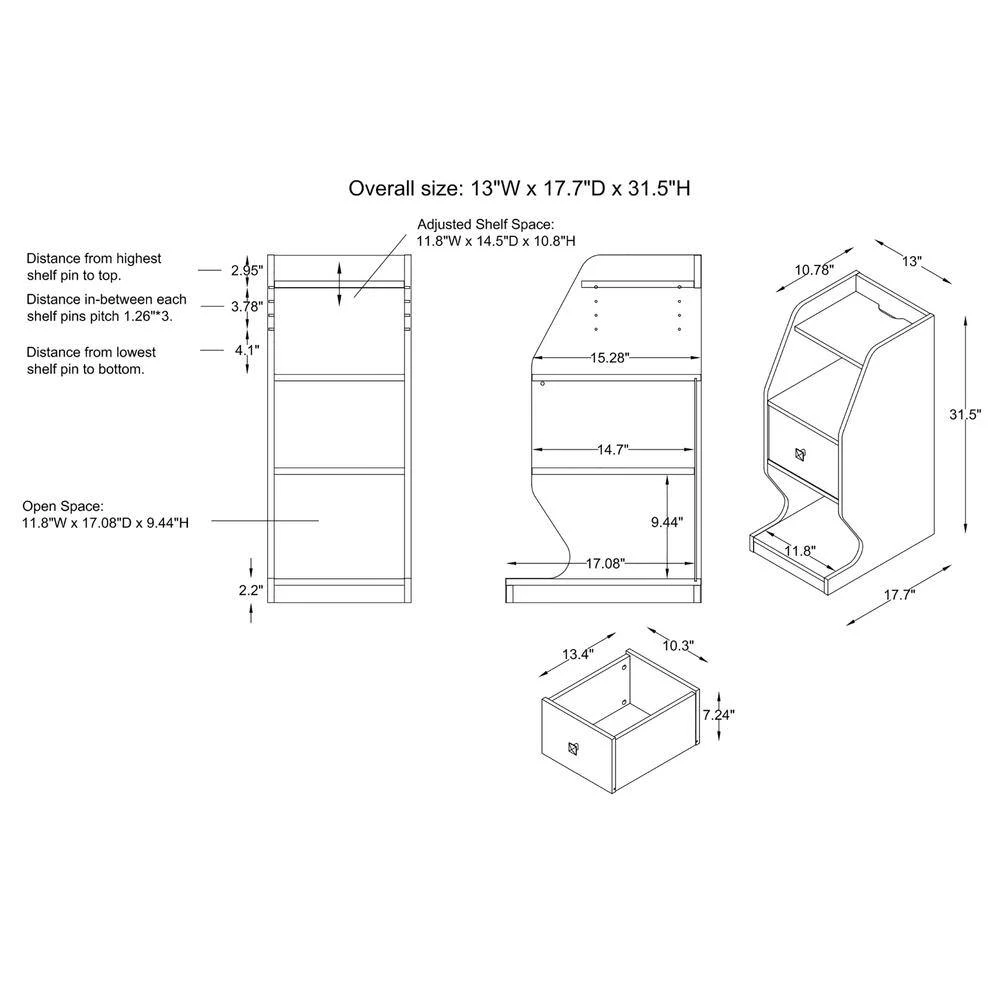 Yountville 1-Drawer Espresso Nightstand (31.5 in. H x 13 in. W x 17.7 in. D) by Furniture of America 5 Yountville 1-Drawer Espresso Nightstand (31.5 in. H x 13 in. W x 17.7 in. D) by Furniture of America - Image 5