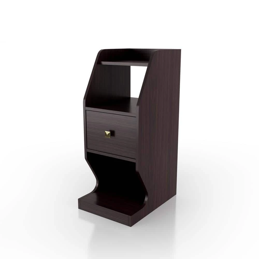 Yountville 1-Drawer Espresso Nightstand (31.5 in. H x 13 in. W x 17.7 in. D) by Furniture of America 3 Yountville 1-Drawer Espresso Nightstand (31.5 in. H x 13 in. W x 17.7 in. D) by Furniture of America - Image 3