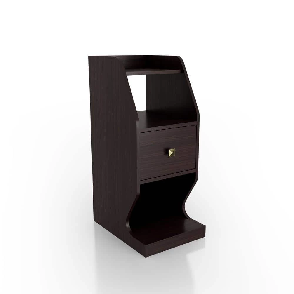 Yountville 1-Drawer Espresso Nightstand (31.5 in. H x 13 in. W x 17.7 in. D) by Furniture of America 2 Yountville 1-Drawer Espresso Nightstand (31.5 in. H x 13 in. W x 17.7 in. D) by Furniture of America - Image 2