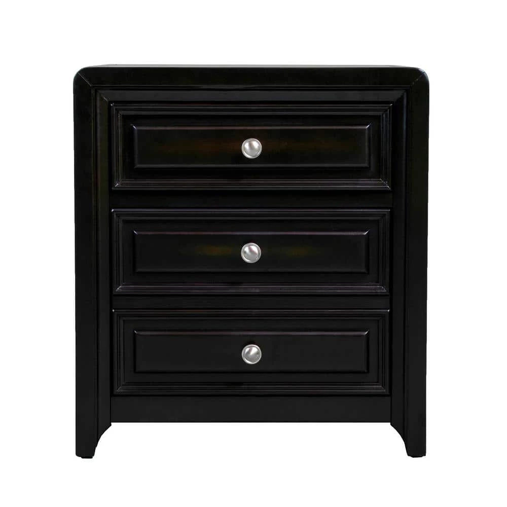 Tucson 3-Drawer Espresso Nightstand by Furniture of America 1 Tucson 3-Drawer Espresso Nightstand by Furniture of America