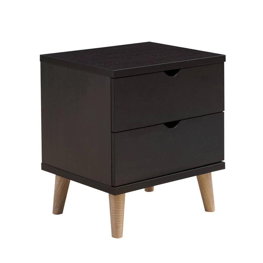 Kitzner II 2-Drawer Espresso Nightstand (20 in. W X 15.5 in. D X 22 in. H) by Furniture of America 4 Kitzner II 2-Drawer Espresso Nightstand (20 in. W X 15.5 in. D X 22 in. H) by Furniture of America - Image 4