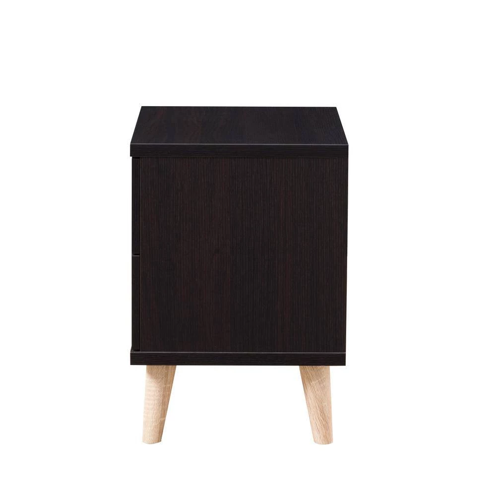 Kitzner II 2-Drawer Espresso Nightstand (20 in. W X 15.5 in. D X 22 in. H) by Furniture of America 2 Kitzner II 2-Drawer Espresso Nightstand (20 in. W X 15.5 in. D X 22 in. H) by Furniture of America - Image 2