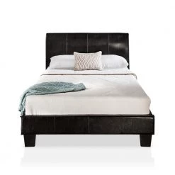 Jurissa 42 in. W Brown Twin Wood Frame Upholstered Platform Bed by Furniture of America