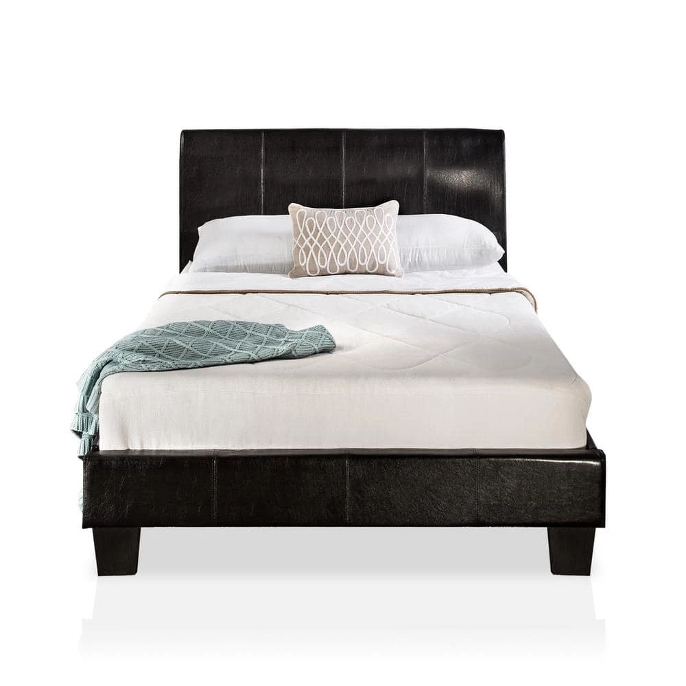 Jurissa 42 in. W Brown Twin Wood Frame Upholstered Platform Bed by Furniture of America 1 Jurissa 42 in. W Brown Twin Wood Frame Upholstered Platform Bed by Furniture of America