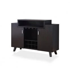 Alden Espresso Buffet Server with Wine Rack and Stemware Rack by Furniture of America