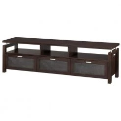 Chence 71 in. Espresso Particle Board TV Stand Fits TVs Up to 80 in. with Storage Doors by Furniture of America
