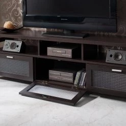 Chence 71 in. Espresso Particle Board TV Stand Fits TVs Up to 80 in. with Storage Doors by Furniture of America -Furniture of America Sales Store espresso furniture of america tv stands ynj 1433 5 fa 1000