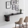 Santino 3-Bottle Espresso Floating Wine Rack Table by Furniture of America
