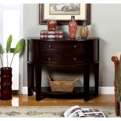 Annabell 38 in. Espresso Standard Half-Round Wood Console Table with 2-Drawers by Furniture of America 11 Annabell 38 in. Espresso Standard Half-Round Wood Console Table with 2-Drawers by Furniture of America -Furniture of America Sales Store expresso furniture of america console tables idf ac211 31 1000