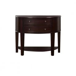 Annabell 38 in. Espresso Standard Half-Round Wood Console Table with 2-Drawers by Furniture of America