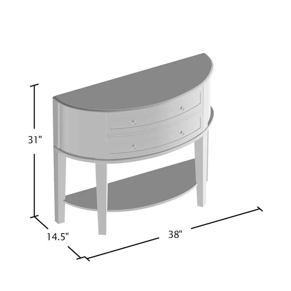 Annabell 38 in. Espresso Standard Half-Round Wood Console Table with 2-Drawers by Furniture of America 5 Annabell 38 in. Espresso Standard Half-Round Wood Console Table with 2-Drawers by Furniture of America - Image 5