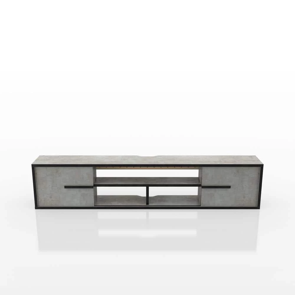 Nowlin 63 in. Faux Cement MDF Floating TV Stand with Sliding Doors Fits Up to 70 in TV by Furniture of America 8 Nowlin 63 in. Faux Cement MDF Floating TV Stand with Sliding Doors Fits Up to 70 in TV by Furniture of America - Image 8