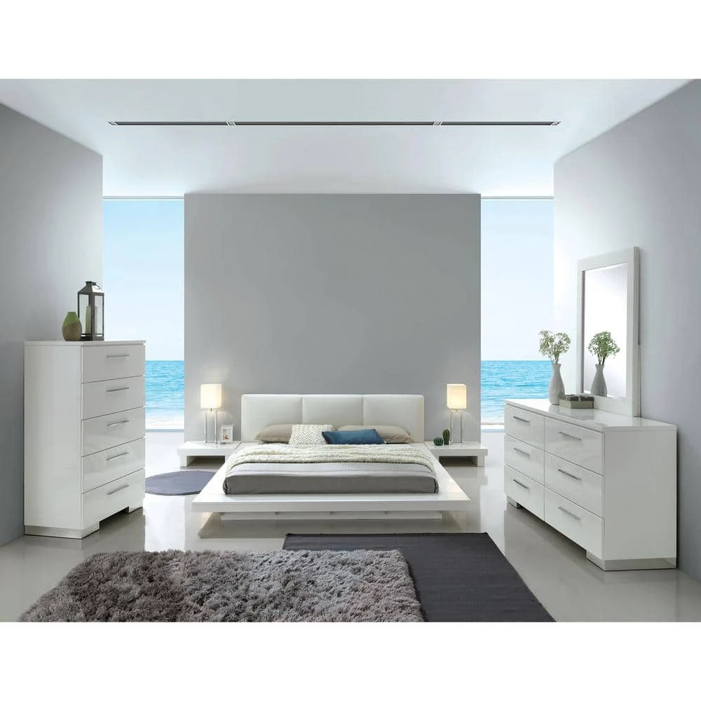 Trakehar Low-Profile Glossy White Nightstand by Furniture of America 9 Trakehar Low-Profile Glossy White Nightstand by Furniture of America - Image 9