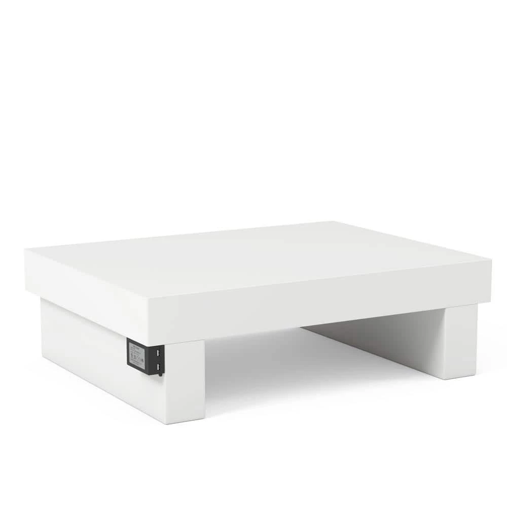 Trakehar Low-Profile Glossy White Nightstand by Furniture of America 4 Trakehar Low-Profile Glossy White Nightstand by Furniture of America - Image 4