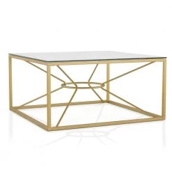 Karrey 35 .78 in. Gold Coating and Clear Square Glass Top Coffee Table by Furniture of America 12 Karrey 35 .78 in. Gold Coating and Clear Square Glass Top Coffee Table by Furniture of America -Furniture of America Sales Store gold coating and clear furniture of america coffee tables idf 4534c 4f 1000