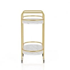 Ashney 2-Shelf Gold Coating and White Serving Cart by Furniture of America -Furniture of America Sales Store gold coating and white furniture of america bar carts idf ac257 c3 1000