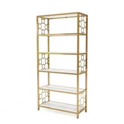 Randalls 63 in. Gold Coating and White Metal 5-Shelf Contemporary Standard Bookcase by Furniture of America 9 Randalls 63 in. Gold Coating and White Metal 5-Shelf Contemporary Standard Bookcase by Furniture of America -Furniture of America Sales Store gold coating and white furniture of america bookcases bookshelves idf ac314 31 1000