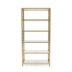 Randalls 63 in. Gold Coating and White Metal 5-Shelf Contemporary Standard Bookcase by Furniture of America 7 Randalls 63 in. Gold Coating and White Metal 5-Shelf Contemporary Standard Bookcase by Furniture of America -Furniture of America Sales Store gold coating and white furniture of america bookcases bookshelves idf ac314 c3 1000