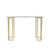 Pasadina 47.25 in. Gold Coating and White Rectangle Faux Marble Console Table by Furniture of America