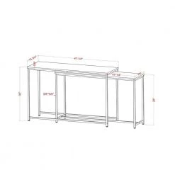 Auror 47.25 in. Gold Coating and White Rectangle Faux Marble Nesting Console Table (Set of 2) by Furniture of America 10 Auror 47.25 in. Gold Coating and White Rectangle Faux Marble Nesting Console Table (Set of 2) by Furniture of America -Furniture of America Sales Store gold coating and white furniture of america console tables idf ac817wh 76 1000