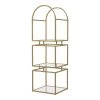 Staski 62.75 in. Gold Coating Metal 3-Shelf Bookcase with Glass Shelves by Furniture of America