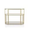 Harmark 42 in. Gold Coating Specialty Glass Top Console Table by Furniture of America