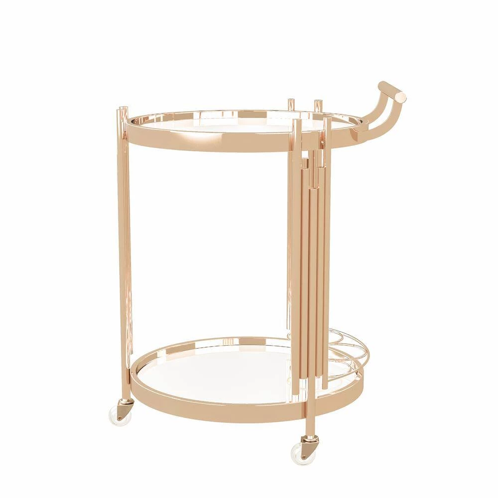 Gabor Gold Bar Cart with Lower Shelf by Furniture of America 5 Gabor Gold Bar Cart with Lower Shelf by Furniture of America - Image 5