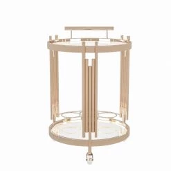 Gabor Gold Bar Cart with Lower Shelf by Furniture of America