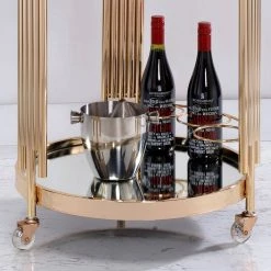 Gabor Gold Bar Cart with Lower Shelf by Furniture of America 8 Gabor Gold Bar Cart with Lower Shelf by Furniture of America -Furniture of America Sales Store gold furniture of america bar carts idf ac237 76 1000