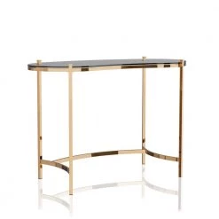 Dekka 43.88 in. Gold Glass Top Writing Desk by Furniture of America