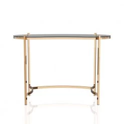 Dekka 43.88 in. Gold Glass Top Writing Desk by Furniture of America -Furniture of America Sales Store gold furniture of america writing desks idf dk914 77 1000