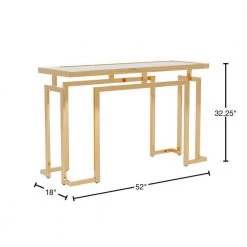 Towson 52 in. Gold Plating and Black Rectangular Glass Top Console Table by Furniture of America -Furniture of America Sales Store gold plating and black furniture of america console tables idf 4530s 40 1000
