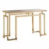 Towson 52 in. Gold Plating and Black Rectangular Glass Top Console Table by Furniture of America