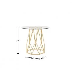 Mysen 24 in. Gold Powder Coating Octagon Glass Top End Table by Furniture of America 9 Mysen 24 in. Gold Powder Coating Octagon Glass Top End Table by Furniture of America -Furniture of America Sales Store gold powder coating furniture of america end side tables idf 4374gd e 40 1000