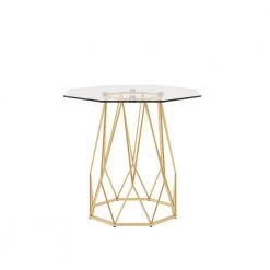 Mysen 24 in. Gold Powder Coating Octagon Glass Top End Table by Furniture of America 11 Mysen 24 in. Gold Powder Coating Octagon Glass Top End Table by Furniture of America -Furniture of America Sales Store gold powder coating furniture of america end side tables idf 4374gd e 4f 1000