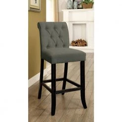 Skien Gray and Antique Black Bar Chairs (Set of 2) by Furniture of America -Furniture of America Sales Store gray and antique black furniture of america bar stools idf 3564gy bc 31 1000