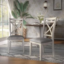Paramus Gray and Antique White Upholstered Side Chair (Set of 2) by Furniture of America -Furniture of America Sales Store gray and antique white furniture of america dining chairs idf 3163wg sc 31 1000