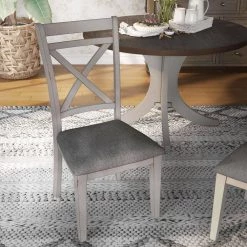 Paramus Gray and Antique White Upholstered Side Chair (Set of 2) by Furniture of America -Furniture of America Sales Store gray and antique white furniture of america dining chairs idf 3163wg sc c3 1000