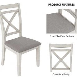 Paramus Gray and Antique White Upholstered Side Chair (Set of 2) by Furniture of America -Furniture of America Sales Store gray and antique white furniture of america dining chairs idf 3163wg sc fa 1000