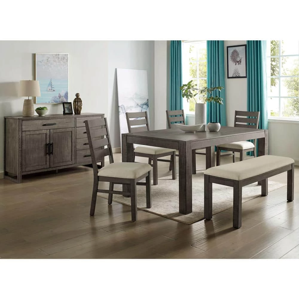 Volney Gray and Beige Side Chairs (Set of 2) by Furniture of America 6 Volney Gray and Beige Side Chairs (Set of 2) by Furniture of America - Image 6