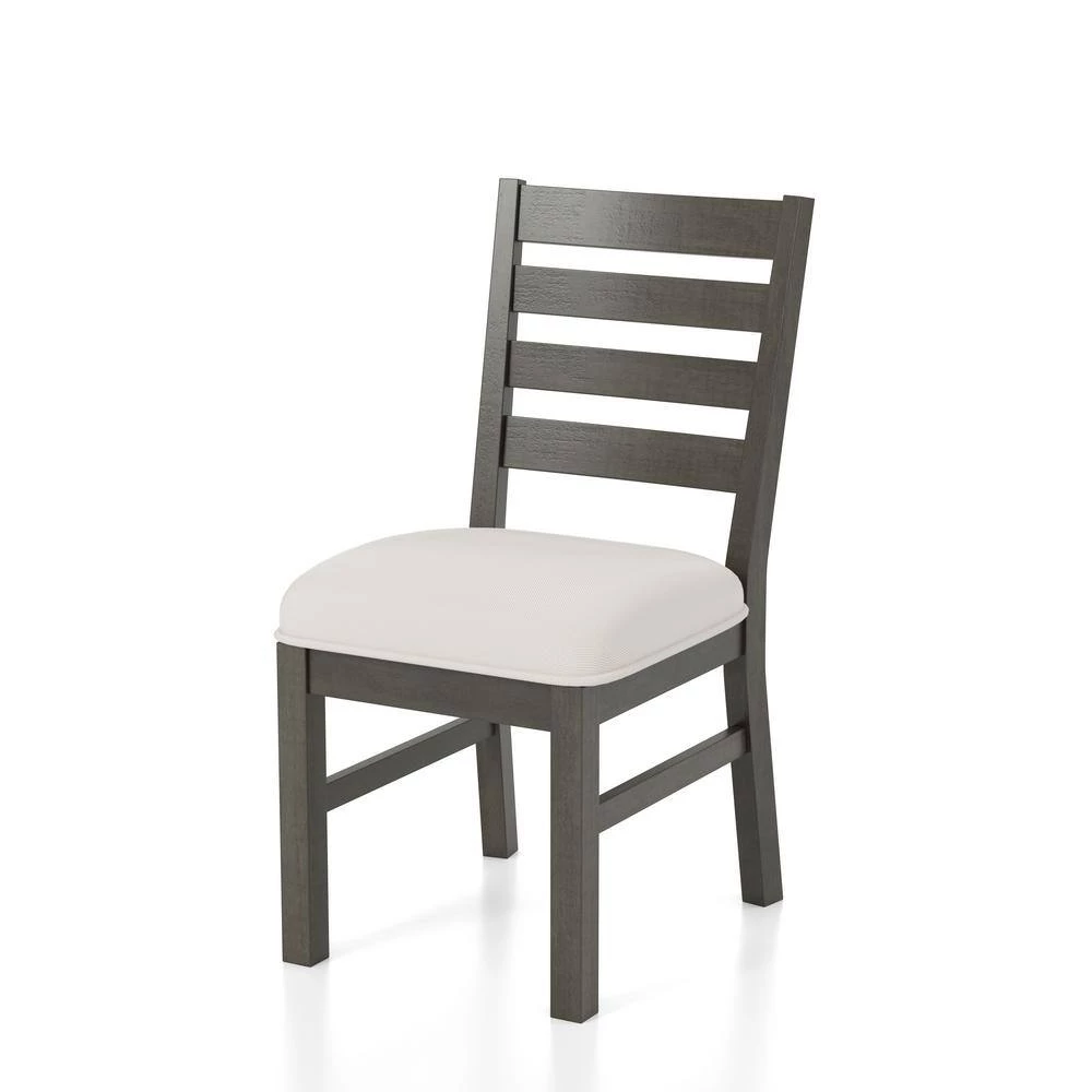 Volney Gray and Beige Side Chairs (Set of 2) by Furniture of America 5 Volney Gray and Beige Side Chairs (Set of 2) by Furniture of America - Image 5