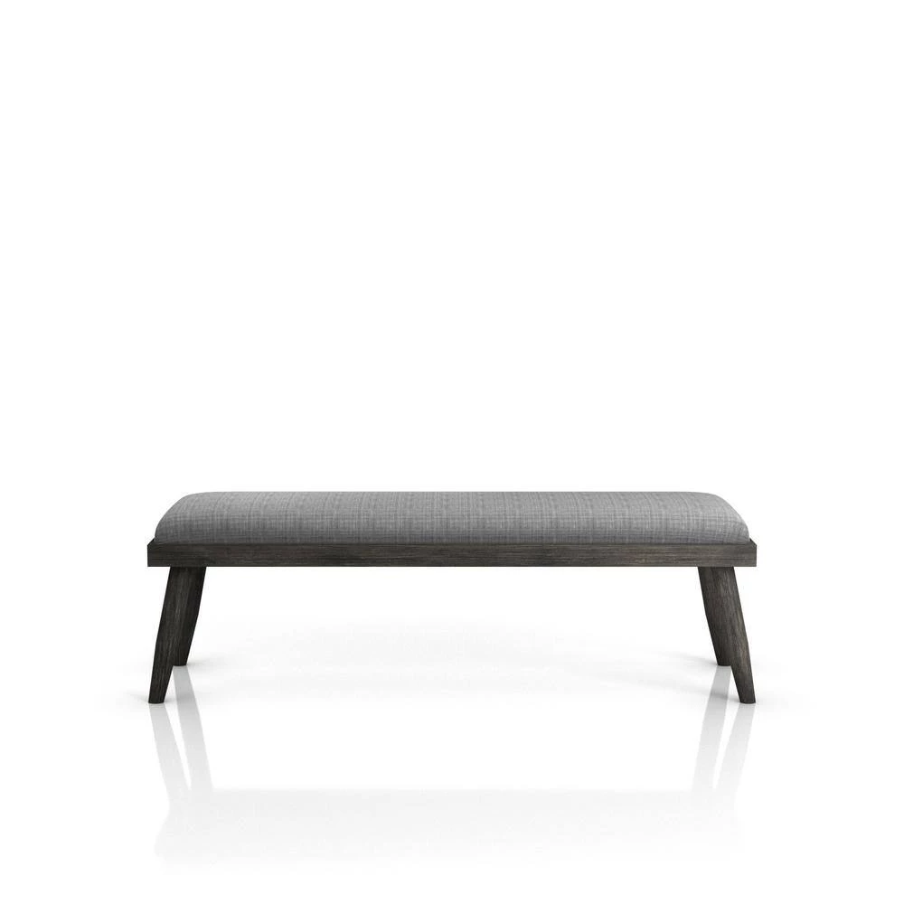 Niccola Gray and Black Upholstered Bench (18 in. H x 49 in. W x 15.5 in. D) by Furniture of America 3 Niccola Gray and Black Upholstered Bench (18 in. H x 49 in. W x 15.5 in. D) by Furniture of America - Image 3