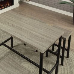 Wim Natural Tone 5-Piece Counter Height Dining Set by Furniture of America -Furniture of America Sales Store gray and black furniture of america dining room sets idf 3454pt 5pk fa 1000