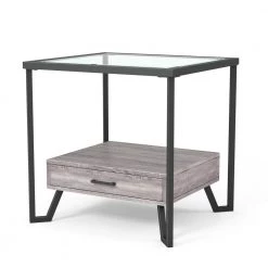 Vihaan Gray and Black End Table by Furniture of America -Furniture of America Sales Store gray and black furniture of america end side tables idf 4348e fa 1000