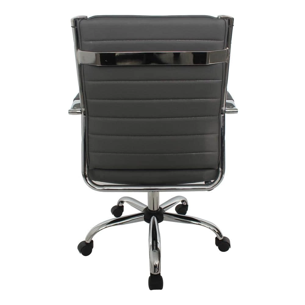 Kiddle Gray Faux Leather Seat Short Office Chair with Non-Adjustable Arm by Furniture of America 6 Kiddle Gray Faux Leather Seat Short Office Chair with Non-Adjustable Arm by Furniture of America - Image 6